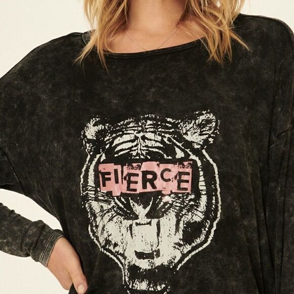 Dark Gray Graphic T-Shirt Mini Dress - Picture 4 of 5